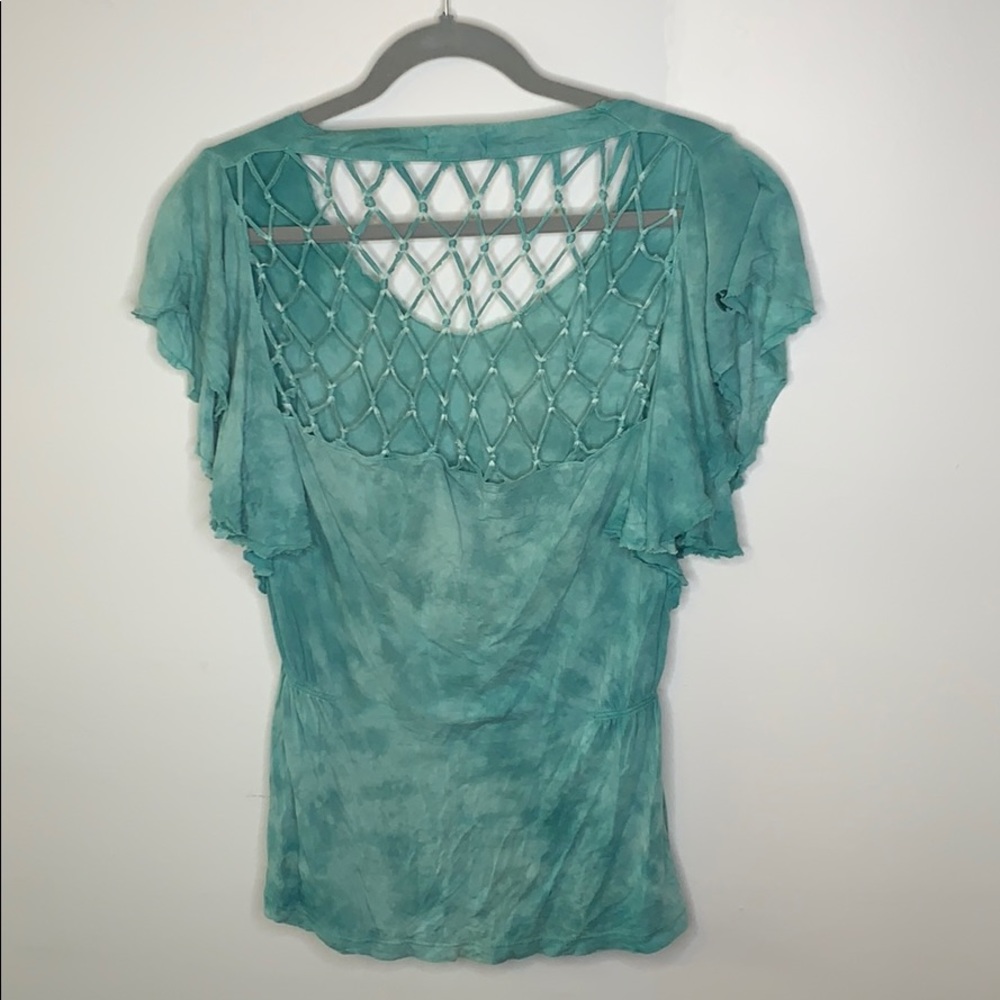 Net back turquoise tie dye